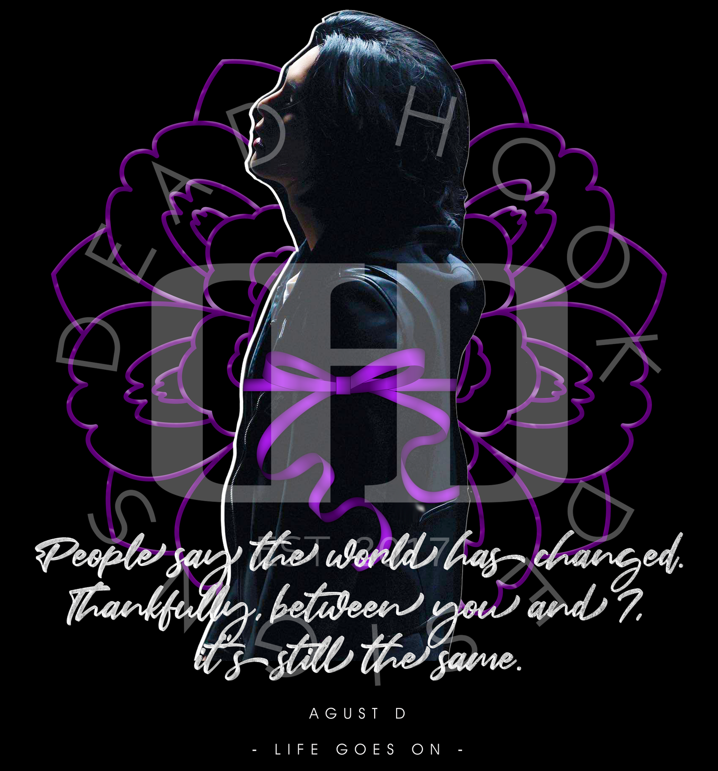 Yoongi Purple Ribbon Tshirt 100% of profits donated to UNICEF